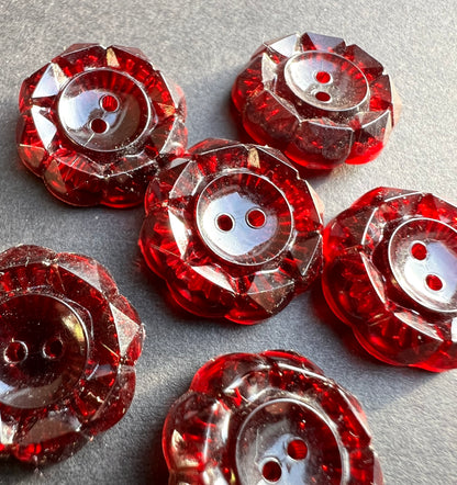 6 or 24 Vintage Sparkling Maroon Buttons- 1.7cm or 2cm