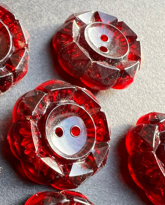 6 or 24 Vintage Sparkling Maroon Buttons- 1.7cm or 2cm