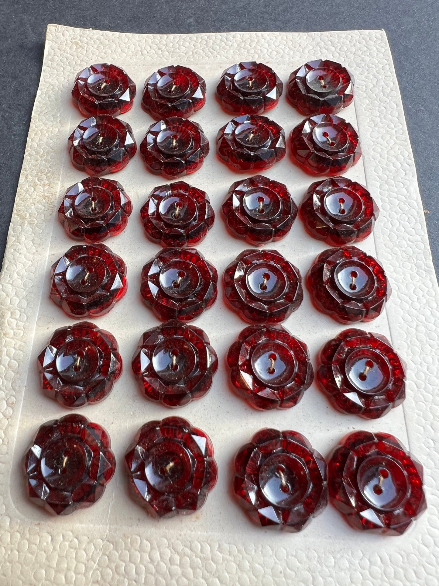 6 or 24 Vintage Sparkling Maroon Buttons- 1.7cm or 2cm