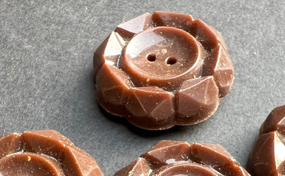 6 or 24 Pleasing Vintage Brown Buttons- 1.7cm or 2cm