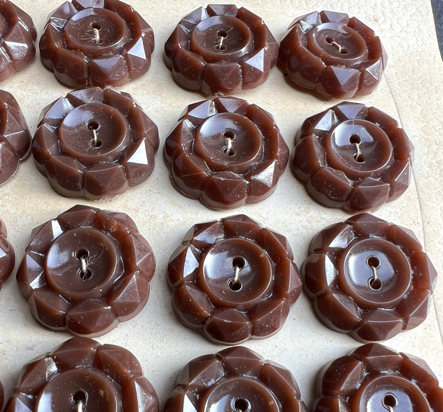 6 or 24 Pleasing Vintage Brown Buttons- 1.7cm or 2cm