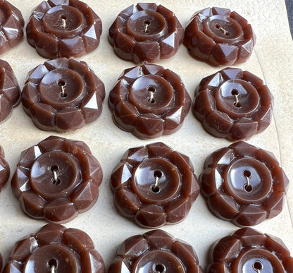 6 or 24 Pleasing Vintage Brown Buttons- 1.7cm or 2cm