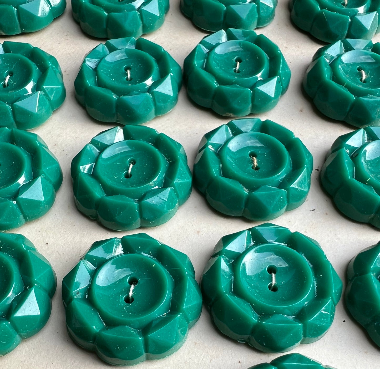 6 or 24 Pleasing Vintage Dark Turquoise Buttons- 1.7cm or 2cm
