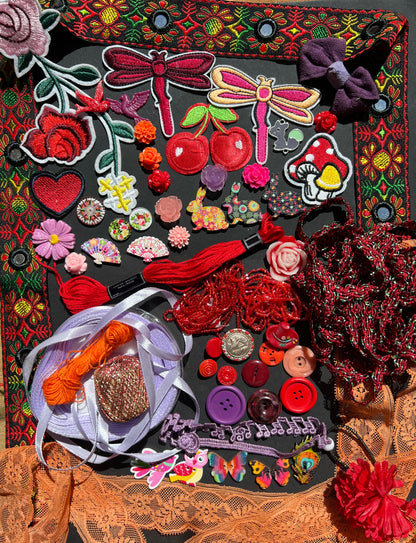 Orange, Red, Pink, Lilac & Purple Vintage Craft Pack.