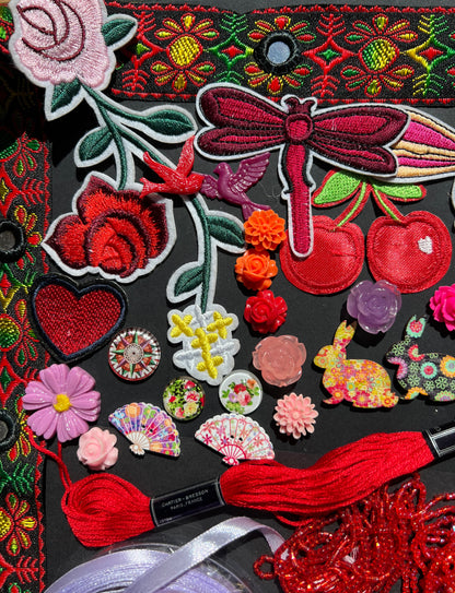 Orange, Red, Pink, Lilac & Purple Vintage Craft Pack.