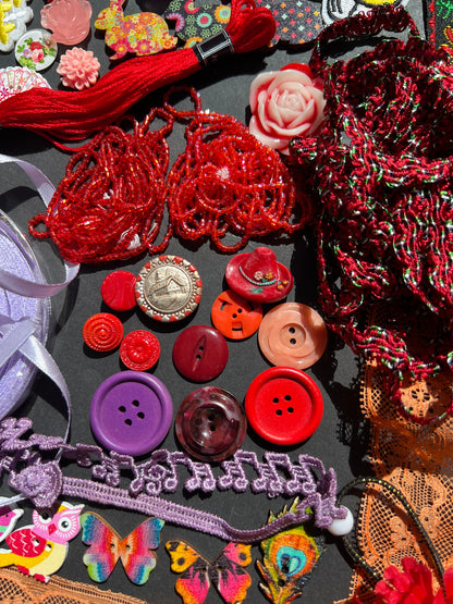 Orange, Red, Pink, Lilac & Purple Vintage Craft Pack.