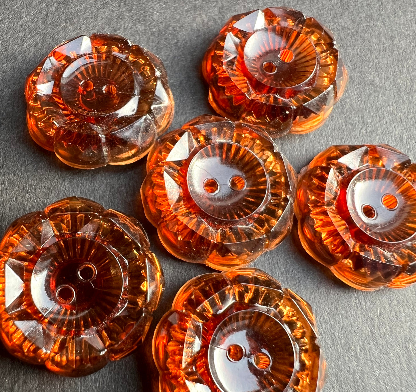 6 or 24 Vintage Sparkling Brown Buttons- 1.7cm or 2cm