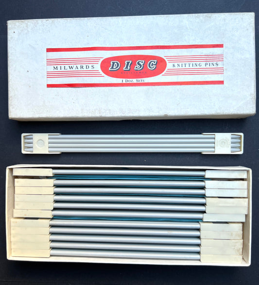 Vintage Box of 1 Dozen Sets of 4 Milwards Knitting Pins