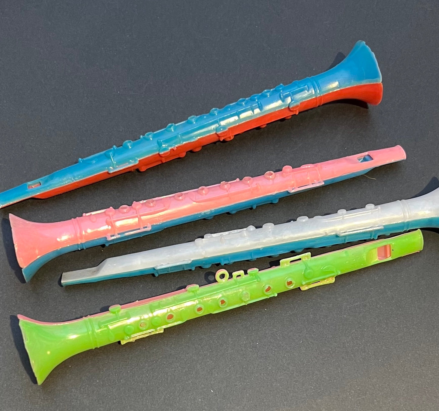 16cm long Vintage Plastic Flute Whistle Made in Hong Kong