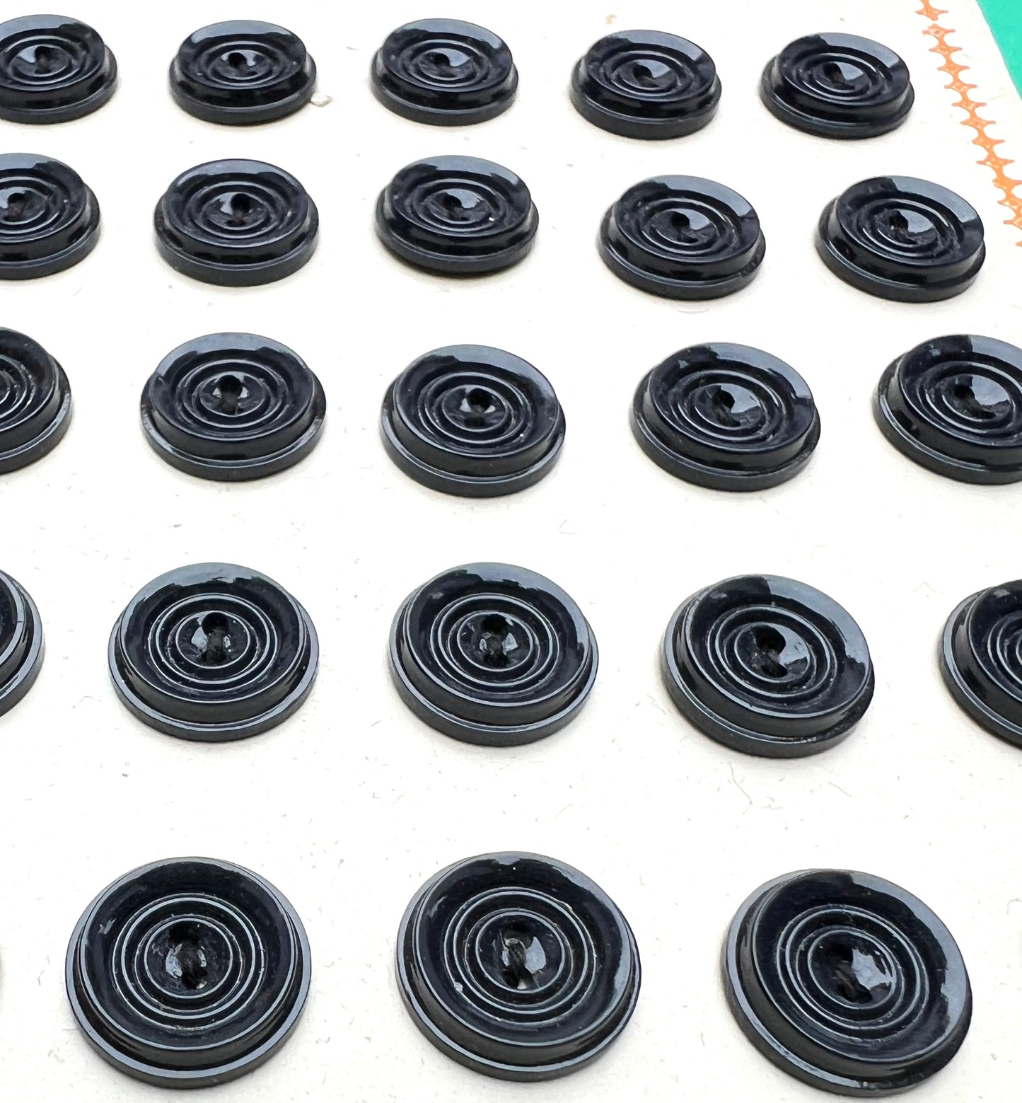 36 Vintage British Made 1.2cm Black Buttons