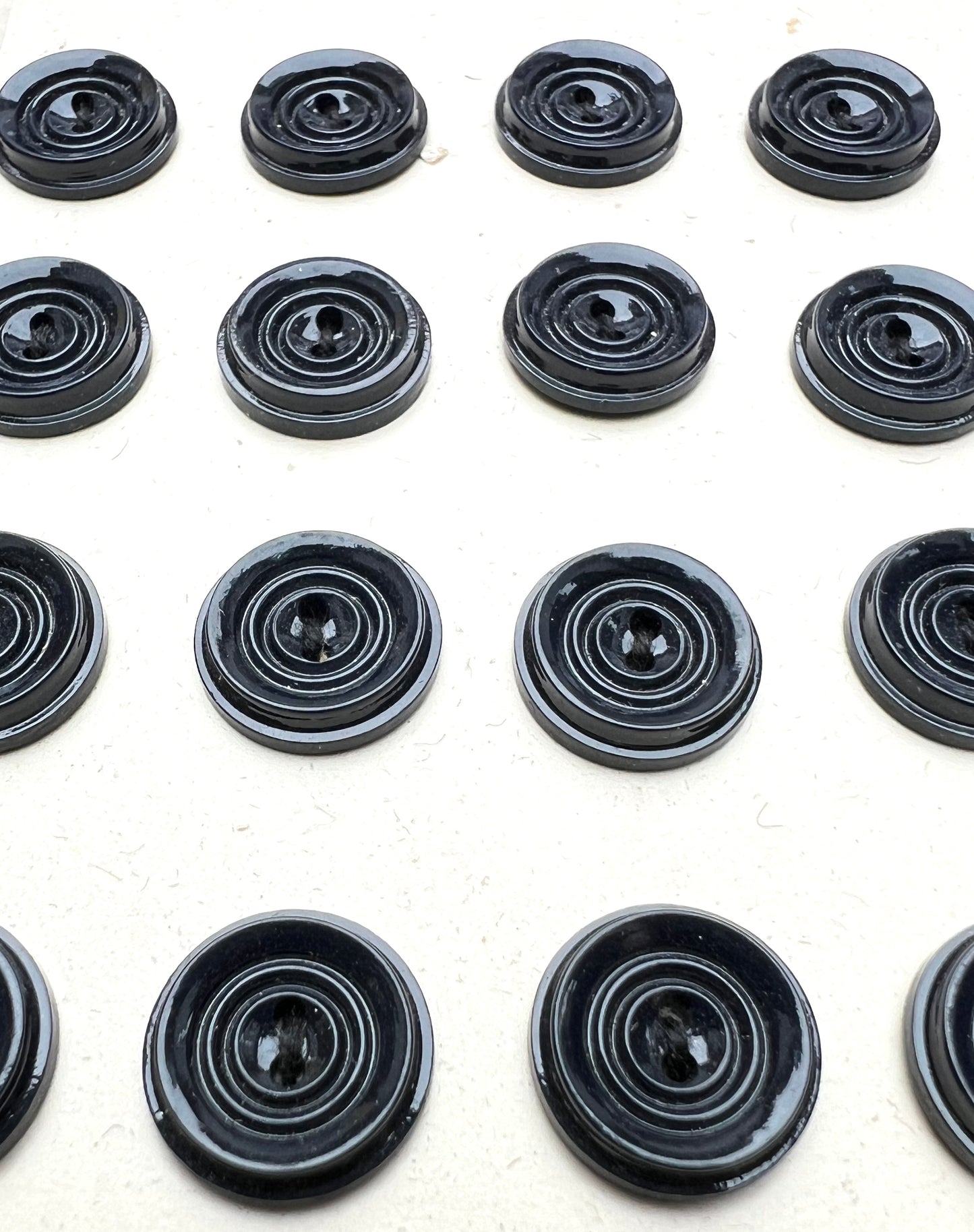 36 Vintage British Made 1.2cm Black Buttons