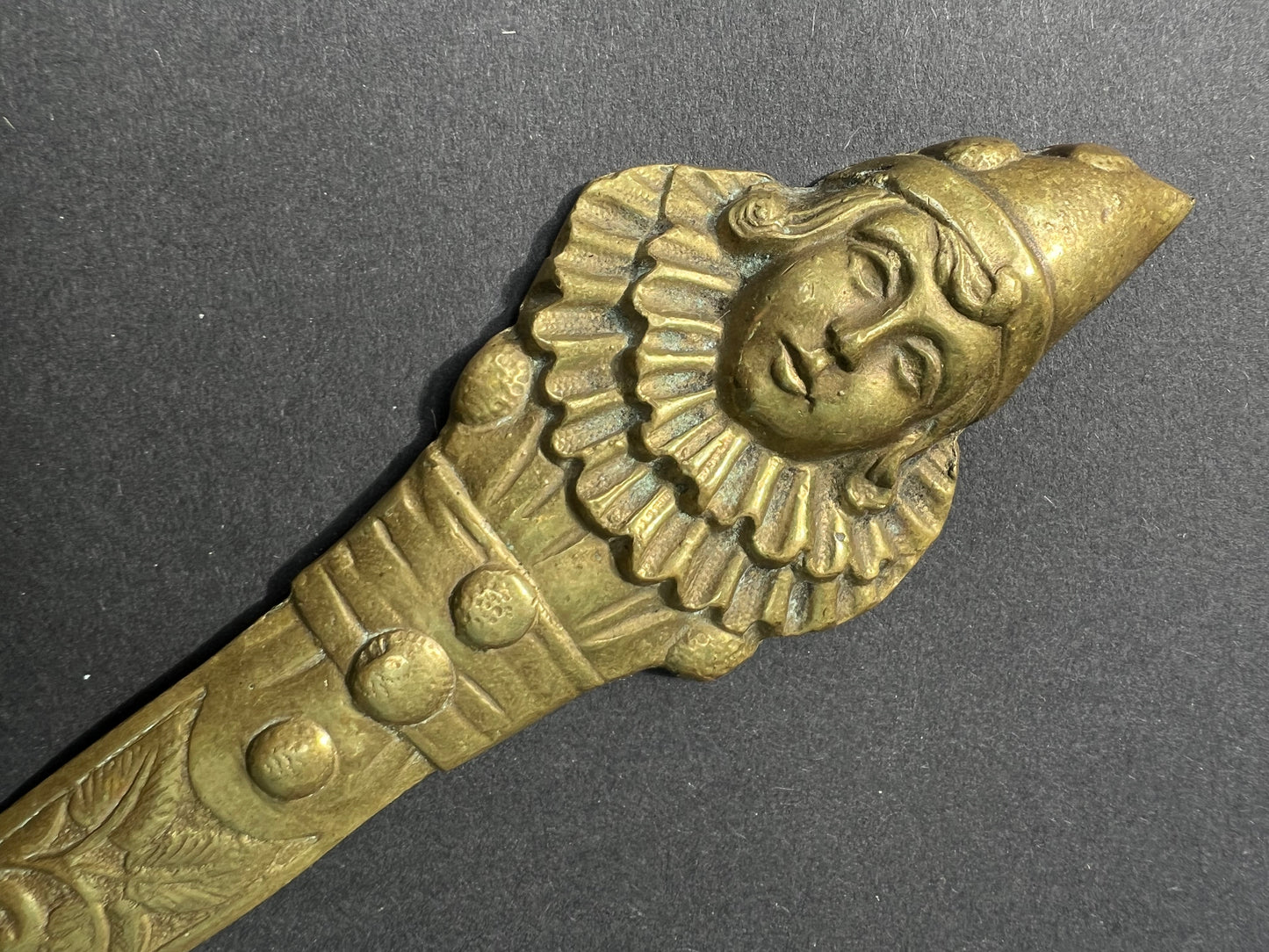 Vintage Brass Pierrot Letter Opener.