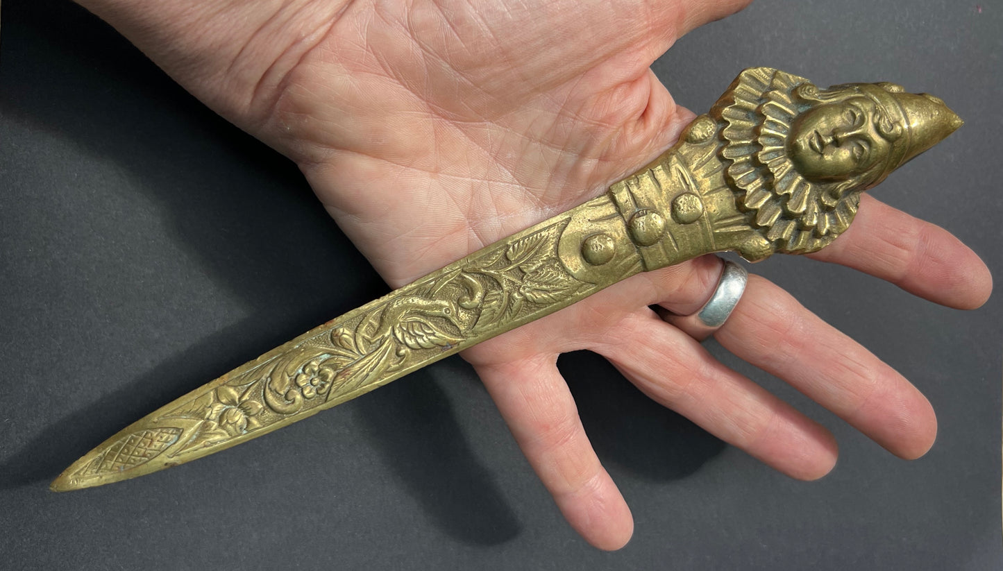 Vintage Brass Pierrot Letter Opener.