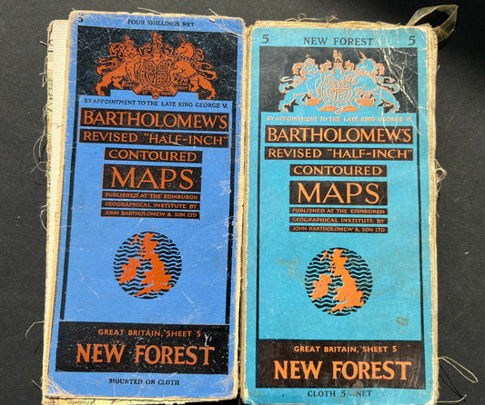 2 Old Maps of The NEW FOREST Area - Damaged so Perfect for Repurposing