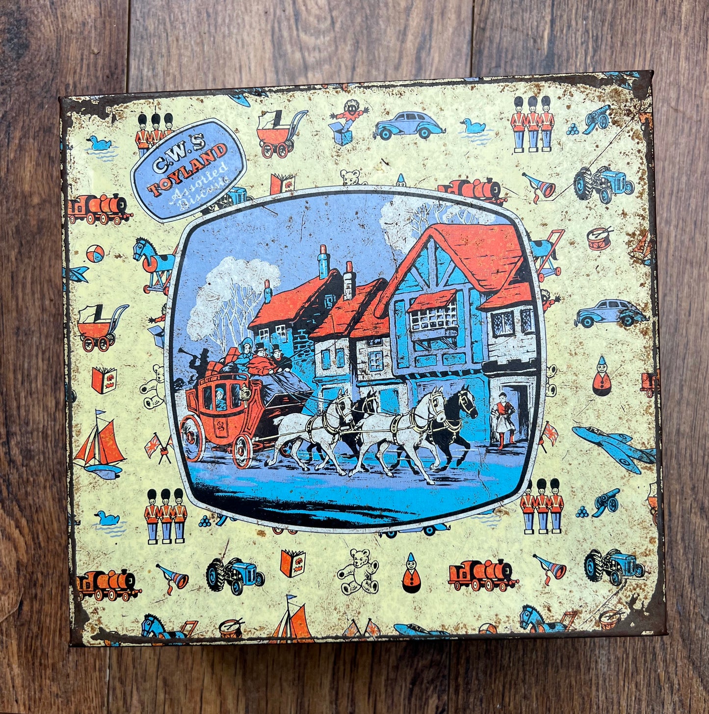 Big Vintage Biscuit Tin C.W.S TOYLAND