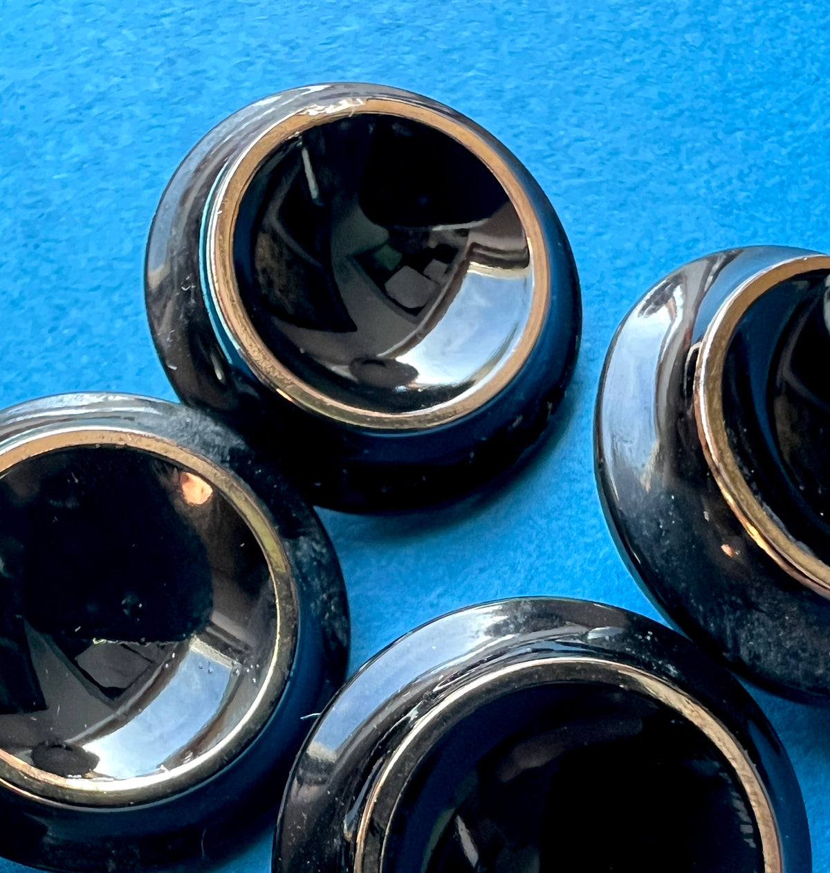 1 Impressive Early C20th Black Glass 2.2cm Button with Metal Shank