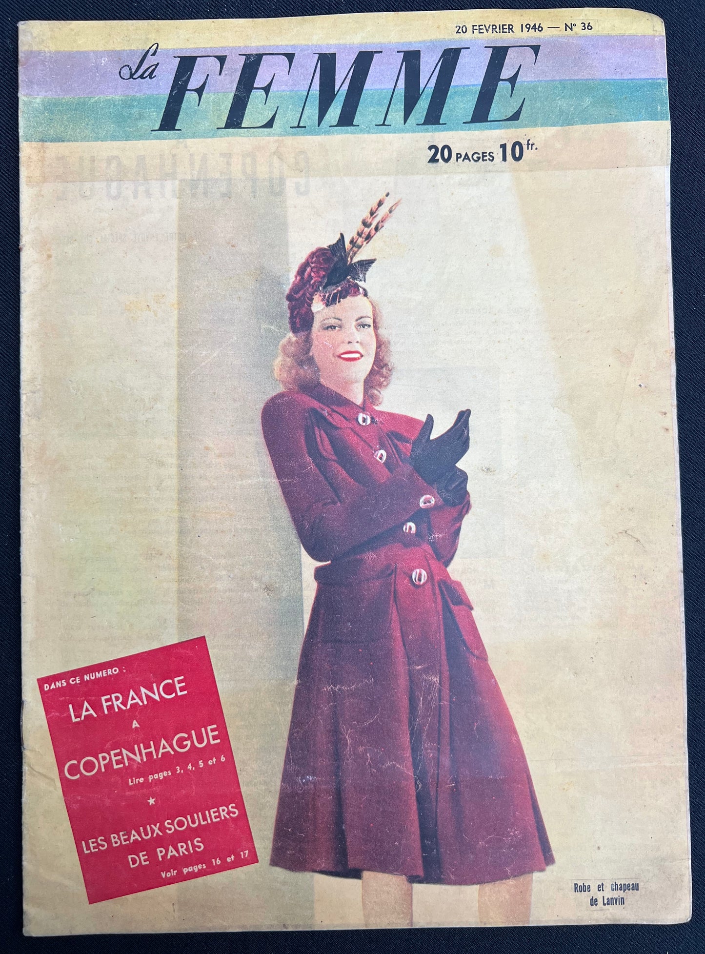 February 1946 French Magazine La Femme - Copenhagen Issue AND Shoes !
