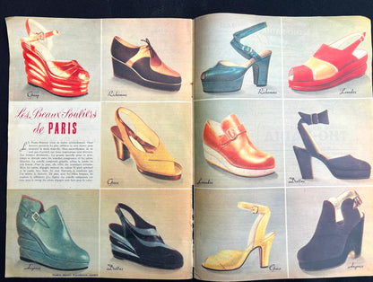 February 1946 French Magazine La Femme - Copenhagen Issue AND Shoes !