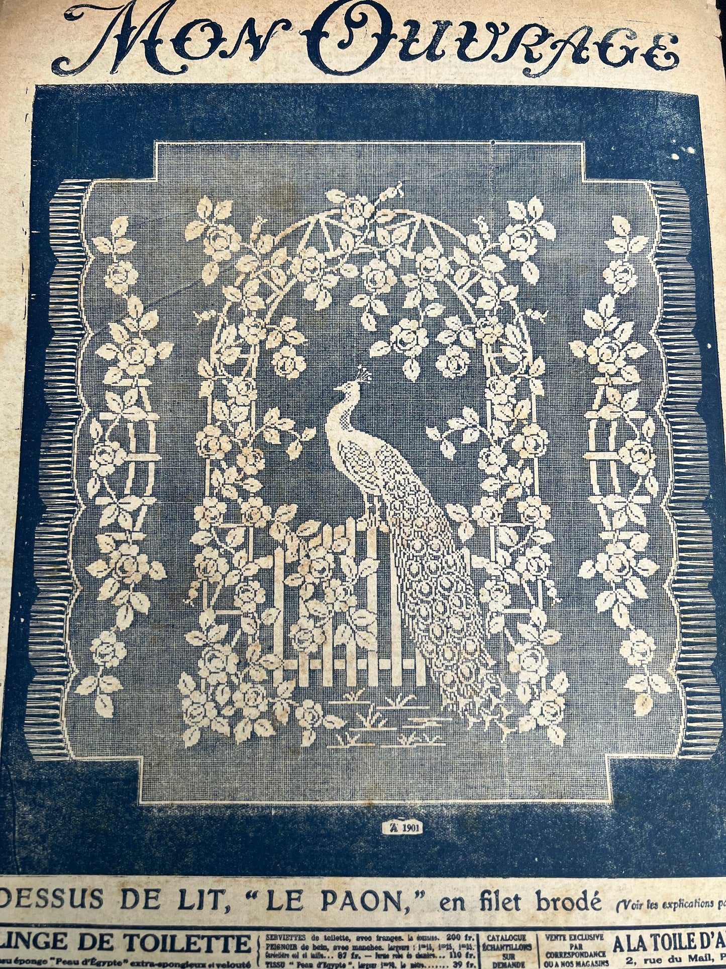 Charming 15th February 1930 French Handicrafts Paper Mon Ouvrage incl. Needlework Patterns, Interiors, Lingerie