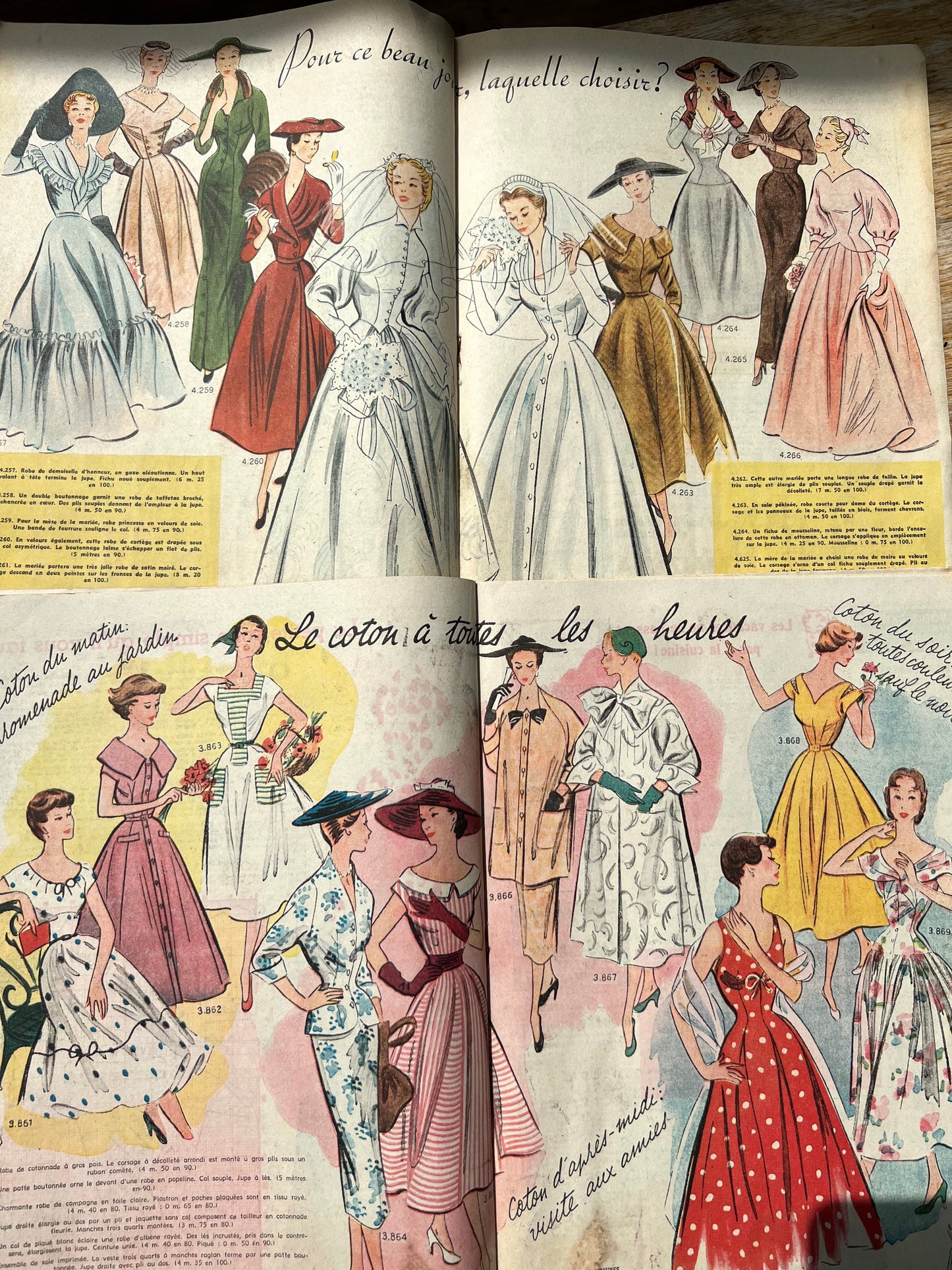 4 French Petit Echo de la Mode from 1954 and 1955