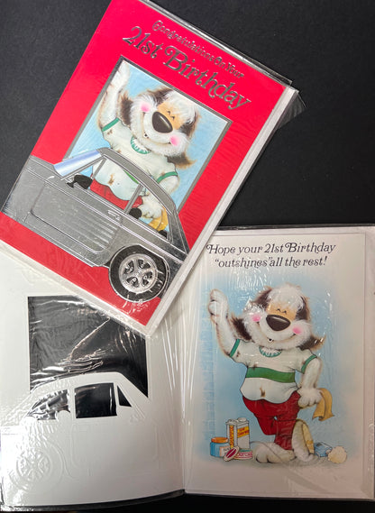 Unused 1980s Proud Car Owner 21st Birthday Card