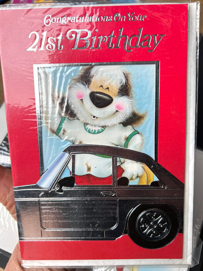 Unused 1980s Proud Car Owner 21st Birthday Card