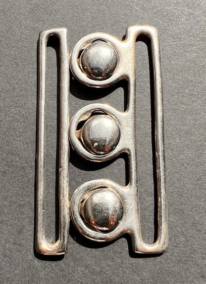 Striking 1960s Silver Chrome Metal Buckle 8 x 4.5cm for Belts up to 7.5cm Wide