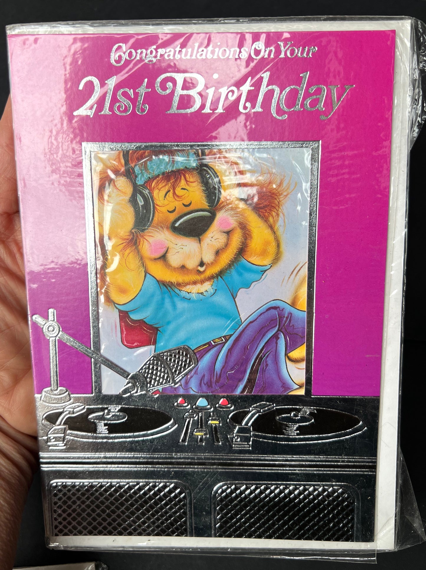 Unused 1980s DJ 21st Birthday Card