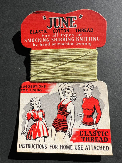 1940s Elastic Thread Display Card