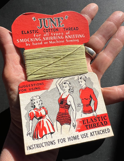 1940s Elastic Thread Display Card