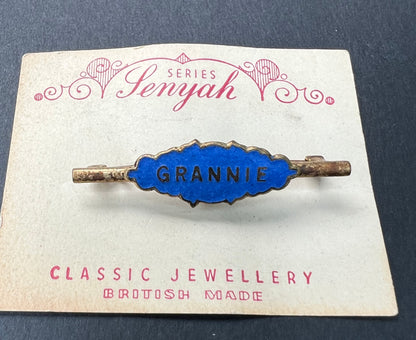 1940s Enamel GRANNIE brooch