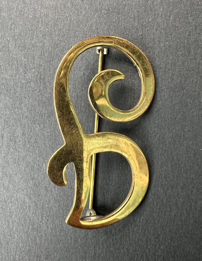 Flamboyant Vintage Initial Brooches B, C, F, G, H, J, K, M, P, O, S, T, U, Y