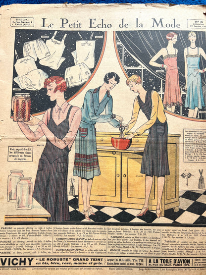 2 Damaged Copies of French Le Petit Echo de la Mode from 1930 + 1936