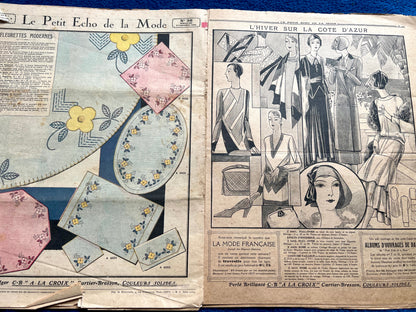 2 Damaged Copies of French Le Petit Echo de la Mode from 1930 + 1936