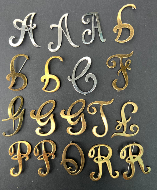 Job Lot of 18 Damaged Vintage Initial Brooches ..for Repurposing