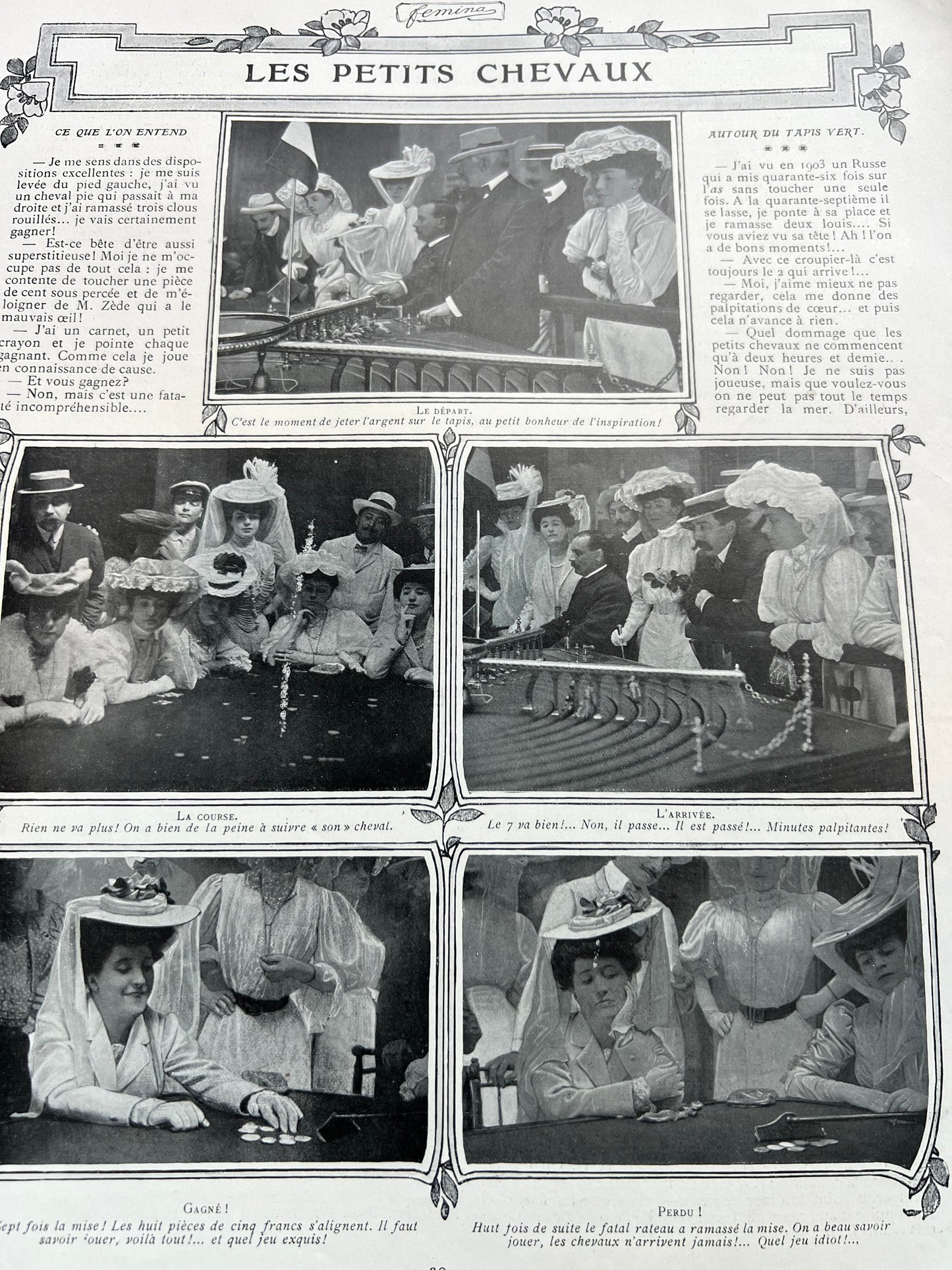 August 1905 French Magazine Femina ..minus cover !