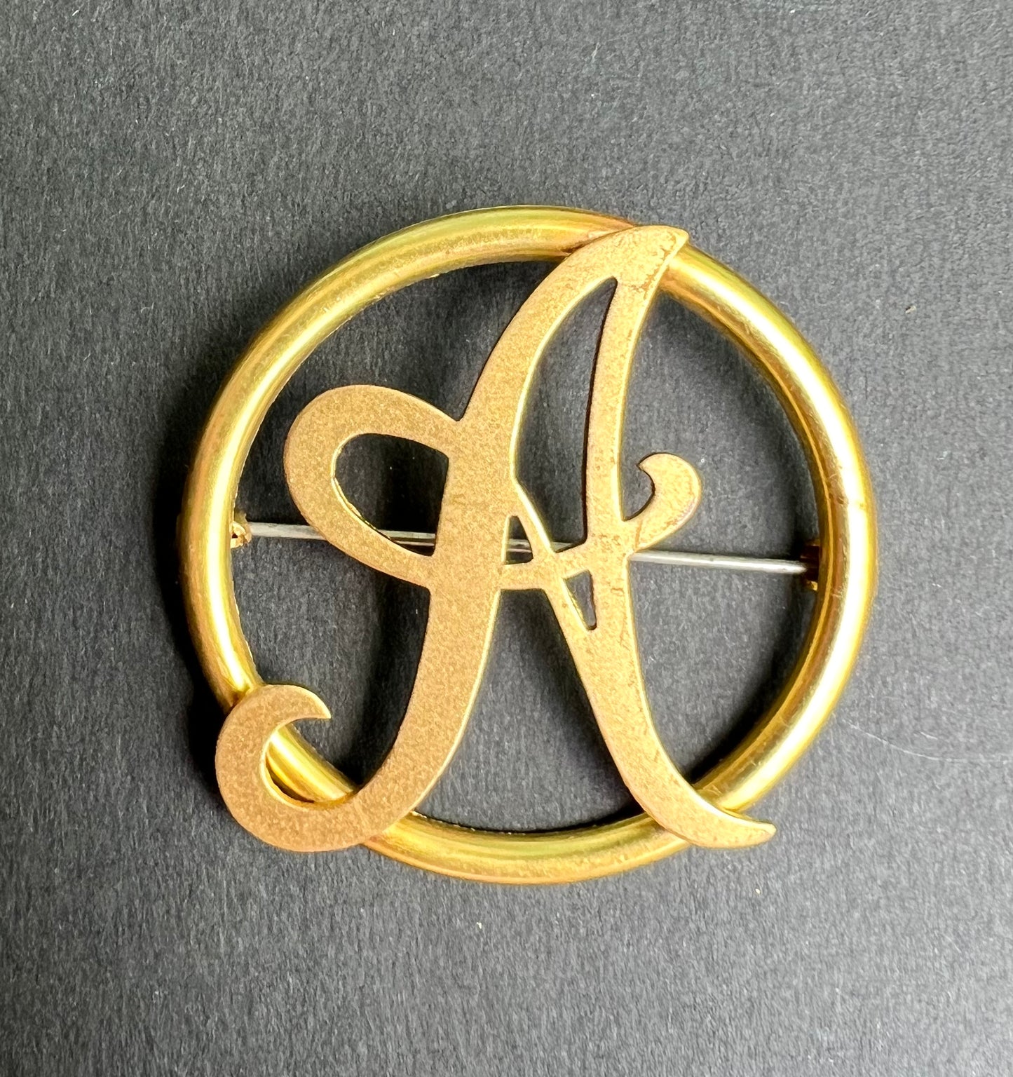 Big 1940s Initial Brooches A, F, O, T.