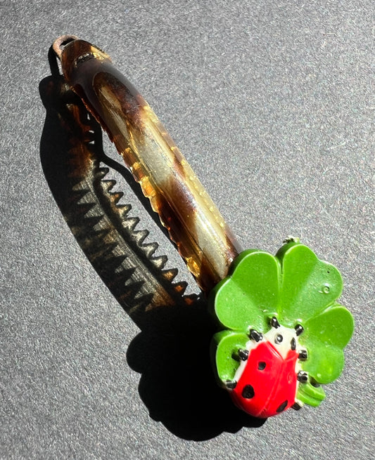 Ladybird & 4 Leaf Clover Vintage Hair Clip