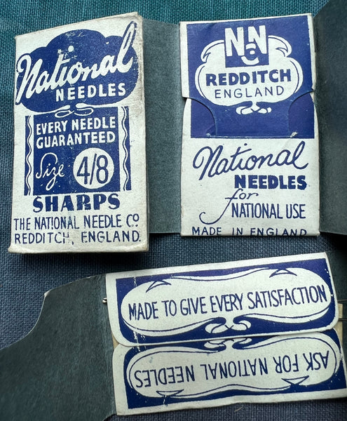 1940s "National Needles for NATIONAL USE" 10 x 3.9cm + 4.5cm Needles
