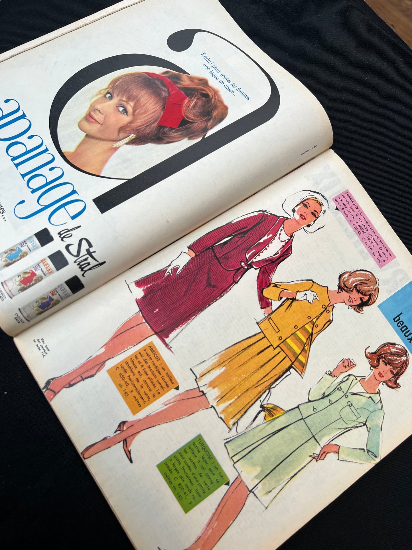 2 French 1960s MODES de PARIS Magazines with Patterns + Knitting