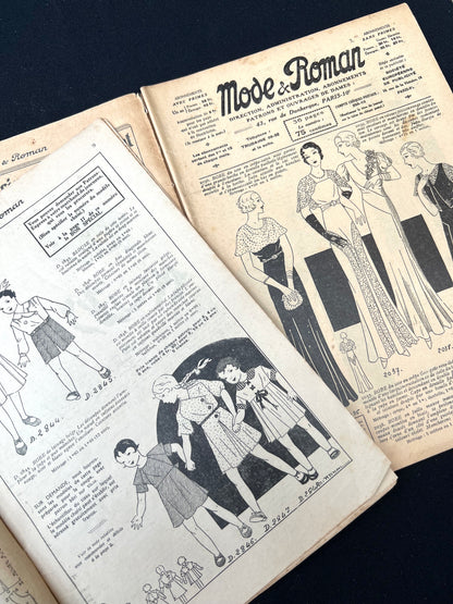 2 French Women's Magazine Mode & Roman from 1932 and 1935
