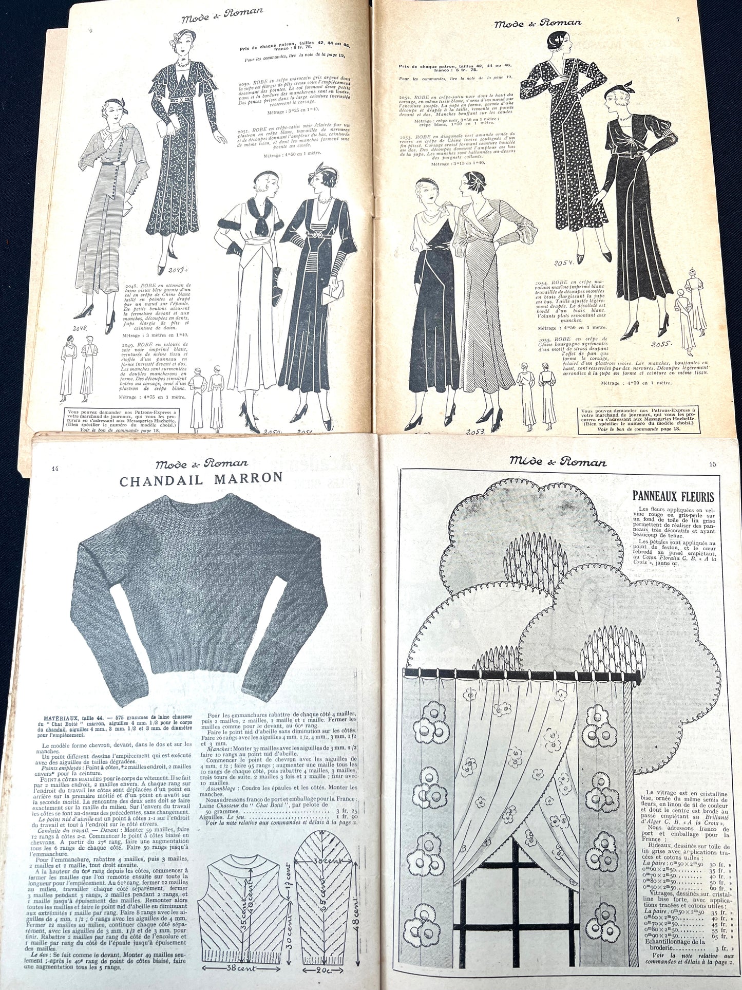 2 French Women's Magazine Mode & Roman from 1932 and 1935