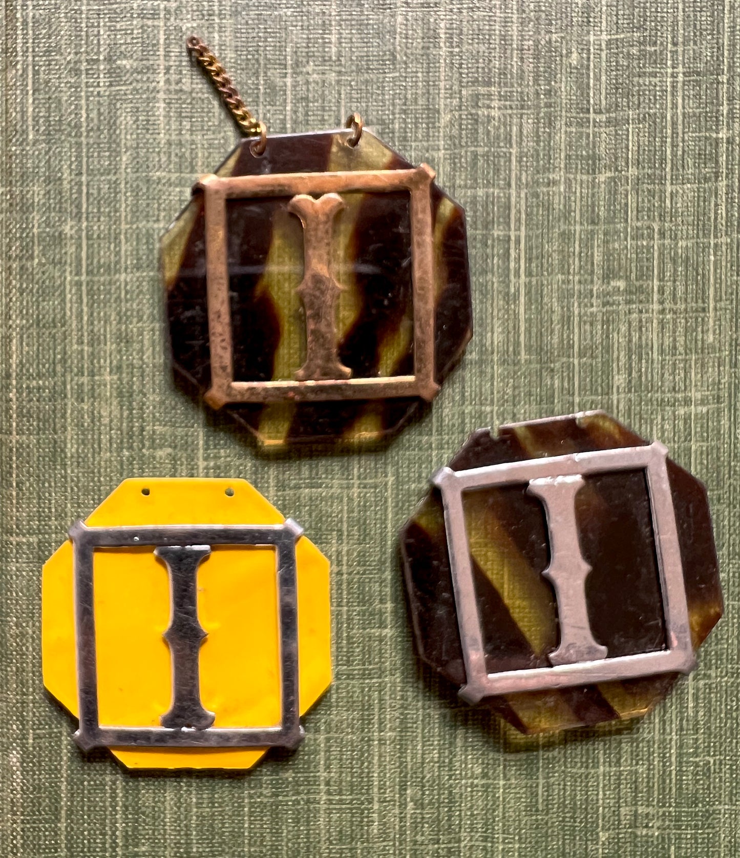 1940s Initial Letter Pendants B, D, E, I K, M