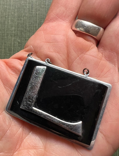 1930s/40s Chrome Initial "L" 5cm Pendant