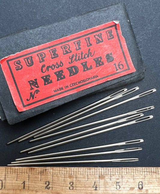 25 Vintage Czech BIG 5.8cm SUPERFINE CROSS STITCH Needles