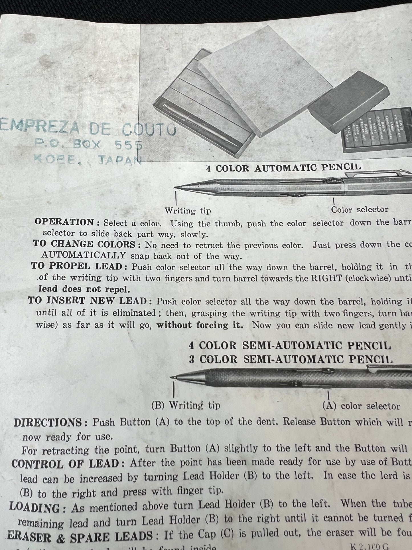 Kanoe Japan Mechanical Pencil  Price List