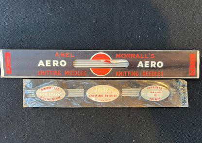 6 Empty Vintage Knitting Needle Boxes and 2 Sets of Needles