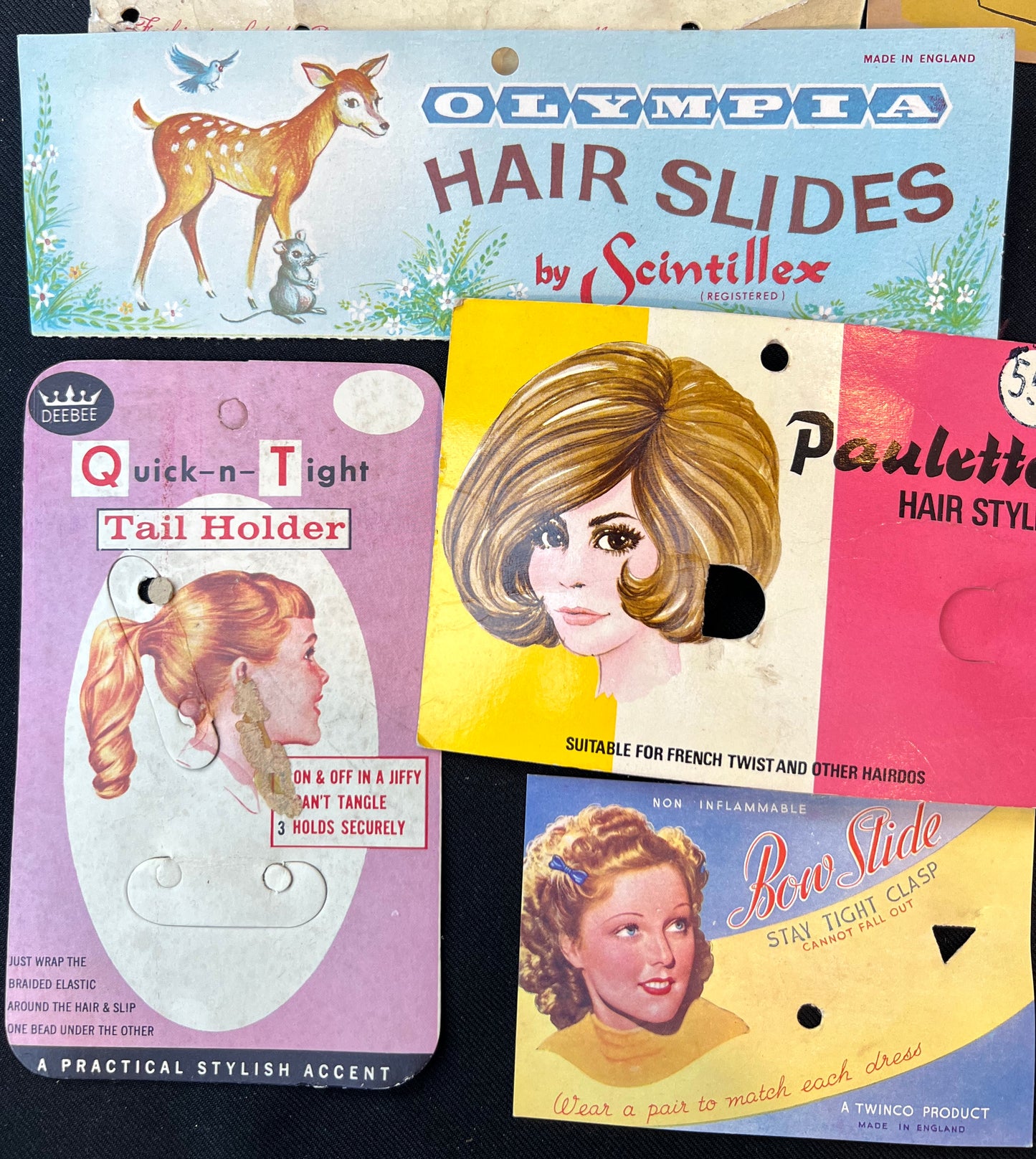 12 Vintage Hair Pin Display Cards