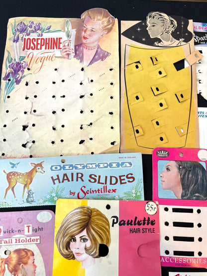 12 Vintage Hair Pin Display Cards