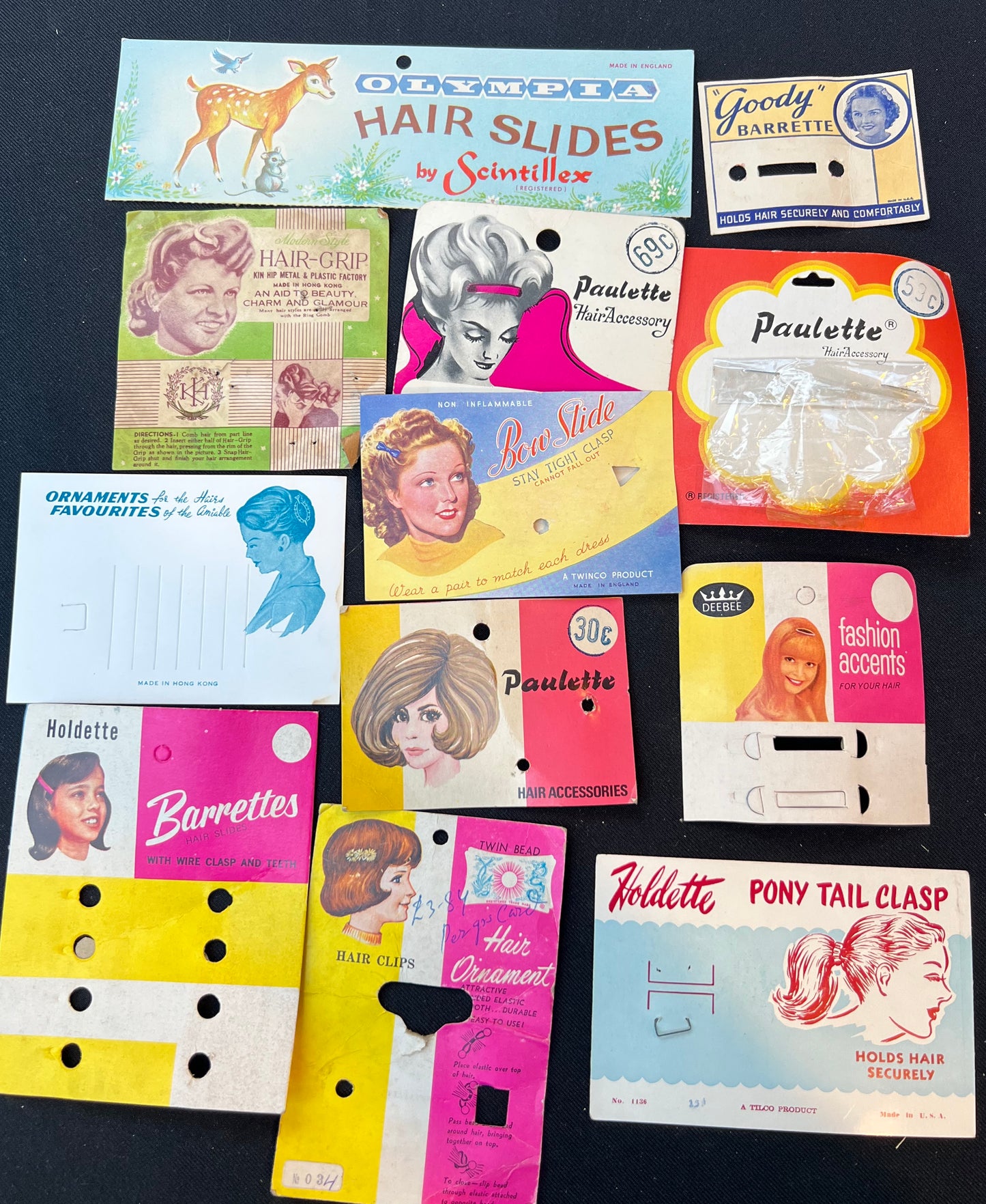 12 Vintage Hair Pin Display Cards (2)